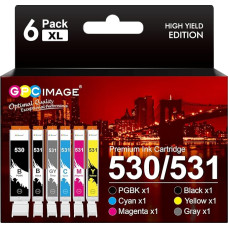 GPC IMAGE 530 531, suderinama su Canon PGI-530 CLI-531 Druckerpatronen, skirta Canon Pixma TS8750 TS8751, PGI530 CLI531 530XXL 531XXL (6 vnt.)