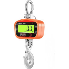 AMEHRU 2T Digital LCD 2000kg Kranwaage Tragbare elektronische Hochleistungshakenkranwaage Industrielle Haltewaage Meter Werkzeuge(Orange)