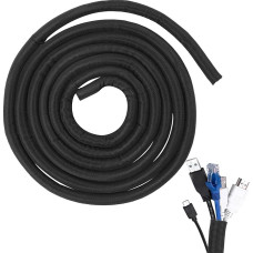 Kabelführungshülse, 3 m - 13 mm, schwarz, Drahtschutz von Haustieren, tiersicher, kauen, flexibel, geflochtene Kabelführung, für TV, PC, Projektor, Heimkino, Büro, Organisieren und Verstecken von