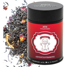 Hallingers Advento nuotaika, kalėdinė biri juoda arbata su migdolais, apelsinais ir gvazdikais Dovana Adventui ir Kalėdoms (skardinė), velykinės dovanos, velykinis krepšelis, velykiniai kiaušiniai ir velykinės dekoracijos, pasveikti