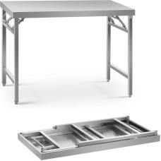 Royal Catering Nerūdijančio plieno sulankstomas laboratorinis stalas 120 x 70 cm