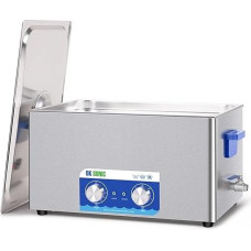 DK SONIC ultragarsinis valytuvas, 22L 480W nerūdijančio plieno garso valytuvas su šildytuvu ir mechaniniu laikmačiu, ultragarsinis valymo įrenginys ginklams, varikliams, karbiuratoriams, grandinėms valyti (su krepšeliu)