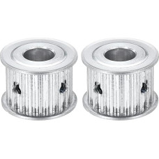 išteklių žemėlapis Zahnriemenscheibe aus Aluminium, 20 Zähne, 15 mm Bohrung, Synchronrad, Zahnriemenscheibe, 5 mm Teilung, 21 mm Schlitzbreite für Riemen, CNC-Maschine, 3D-Drucker, 2 Stück