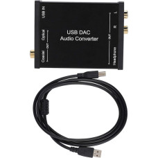 USB garso plokštė, GV-023 USB DAC garso keitiklis su koaksialiniu / optiniu / stereofoniniu išėjimu USB garso plokštės adapteris Skaitmeninis į analoginį
