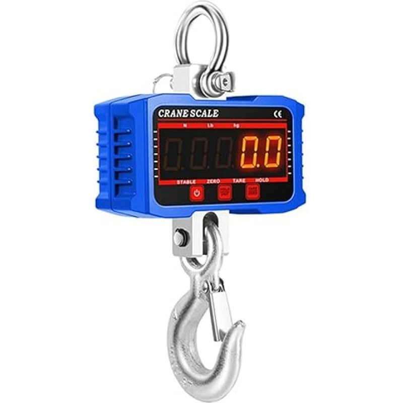 Digitale Kranwaage Digitale Kranwaage, 1500 kg, industrielle Hängewaage, tragbare Waage, industrielle Hochleistungs-Kranwaage, einfach zu bedienen(Blue)