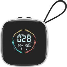 PM2.5 detektorius - kompaktiškas oro kokybės jutiklis, LED ekrano monitorius | nešiojamasis taršos matuoklis su dirželiu, patalpų aplinkos testeris, skirtas gyvenamajam kambariui, drėgmės matuoklis i