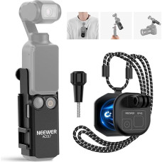 NEEWER GP-61 magnetinis kaklo laikiklis ir AC017 plastikinis prailginimo laikiklio adapteris, suderinamas su DJI Osmo Pocket 3 Creator Combo priedais, reguliuojamas gimbalinės kameros kaklo laikiklis, skirtas POV Vlog