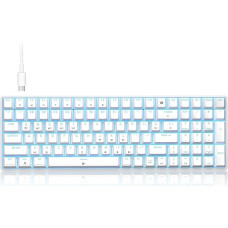 TMKB T98SE mechaninė žaidimų klaviatūra, LED, skaičių klavišai, C tipo duomenų kabelis, apsaugota nuo 