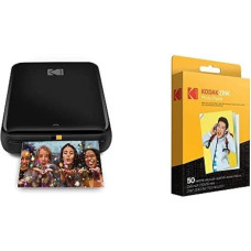 KODAK Step Portable Photo Printer, Wireless, with Zink Technology, Prints Zink Photo Paper, 50 x 76 mm, Instant Film, Pack of 50 Sheets