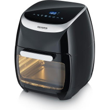 SEVERIN daugiafunkcinė karšto oro keptuvė, 11 litrų talpos, karšto oro keptuvė su gausiais priedais, keptuvė be riebalų, 8 automatinės programos, 2000 W, juoda/sidabrinė, FR 2446