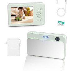 MUTRAIN Slide Open skaitmeninis fotoaparatas su veidrodžiu, 1080P fotografavimo praktika, žalias, X10, 32G