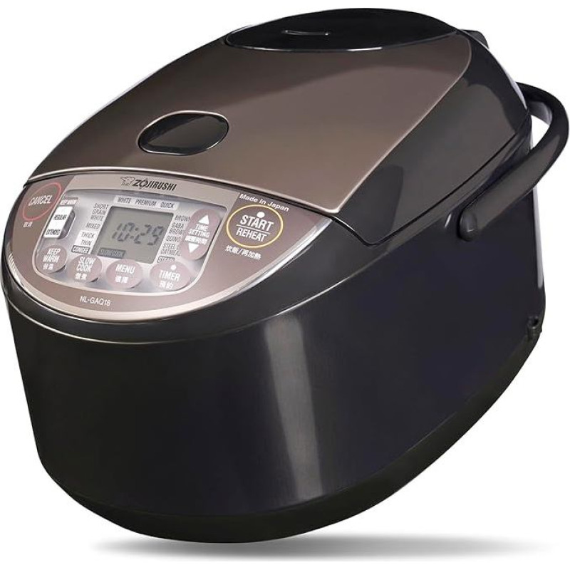 ZOJIRUSHI Premium Rice Cooker NL-GAQ18 - 1.8 Litres (10 Cups) - with Keep Warm Function - Includes Measuring Cup, Rice Spoon and Steamer Insert - With European Power Cord