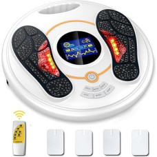 Blood Circulation Stimulator Legs & Feet, TENS & EMS Foot Massager with 99 Intensities and 25 Modes, Relieves: Pain, Discomfort, Fatigue, Soreness - White