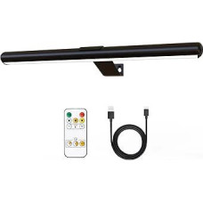 TINTINDOC Wireless Painting Light Rechargeable 16 Inch Black with Remote Control Painting Light for Artwork 300 Lumens Dimmable Timer Art Light for Painting Gallery Dartboard Metal Body