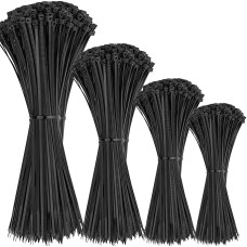 200 Stück Kabelbinder Schwarz, 100/150/200/300 mm Premium Nylon Kabelbinder, Heavy Duty Zip Ties Secure Self Locking Mechanismus, für Haus, Garten, Büro und Heimwerker