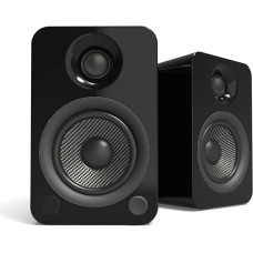 Kanto YU4GB Powered Speakers with Bluetooth and Built-in Phono Preamp | Auto Standby and Startup | Remote Included | 140W Peak Power | Pair | Gloss Black