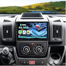CAMECHO Android 15 Qualcomm 8 Core 4G + 64G Car Radio for Fiat Ducato3/Peugeot Boxer/Citroen Jumper with Carplay Android Car Navigation Dual WiFi 9 Inch IPS Touchscreen with Bluetooh5.1 FM/RDS +