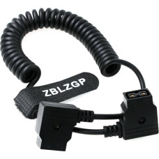 ZBLZGP D-Tap 2 Pin Male to Female P-Tap Extension Battery Power Cable for IDX Anton-Bauer V-Mount Battery Gold Mount ARRI Red Camera (Ptap-Ptap, Coiled)