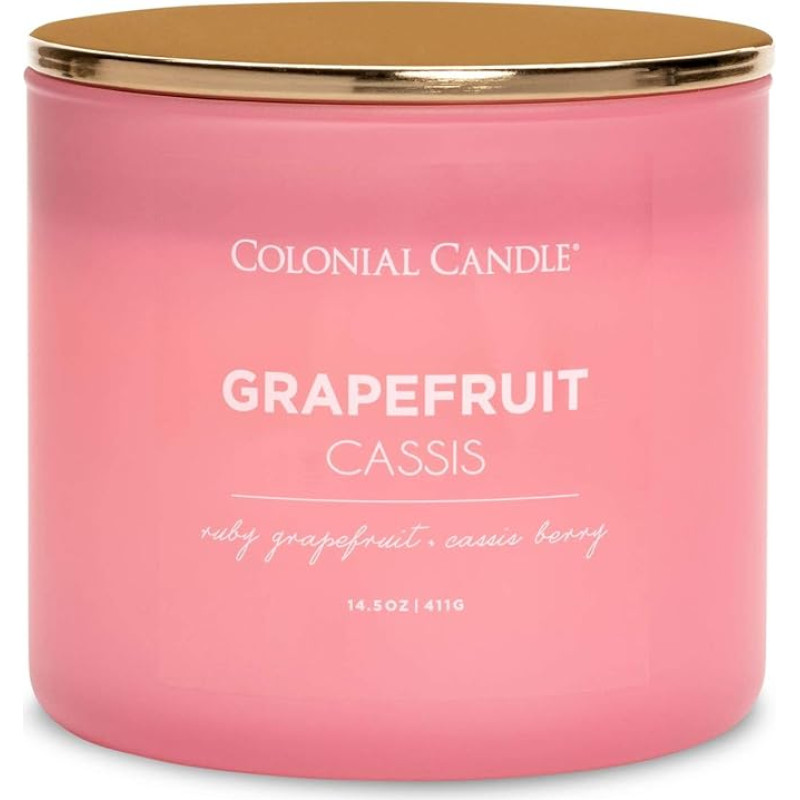 Colonial Candle Kvapnioji žvakė stiklinėje su dangteliu | Grapefruit Cassis | Kvapnioji žvakė 