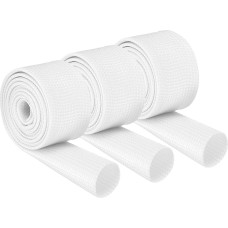 QUARKZMAN 3 Stück Kabelschlauch Weiß Hitzeschutzschlauch 20mm Innendurchmesser Gewebeschlauch 1m Läng Kabelschutzschlauch Selbstschließend Silikon Glasfaserschlauch für Kabelmanagement