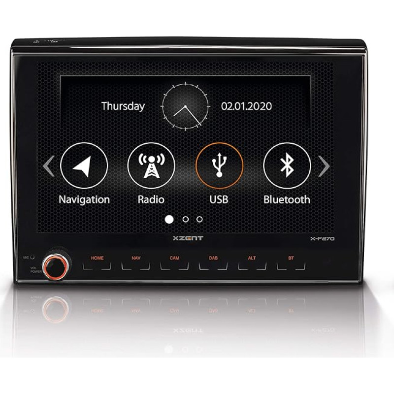 Xzent X-F270: Infotainer, 2 Din Media Centre for Fiat Ducato, Multimedia with 20.3 cm / 8 Inch Touch Screen, Car Radio with DAB+, Bluetooth, for Motorhome/Camper Fixed Installation Sat Nav, Expandable