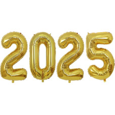 HBell Foil Balloon 2025 40 Inch Large Number Balloon 2025 Mylar Balloons Large Number Balloon for New Year's Eve Party 2025 Birthday Anniversary Christmas Decoration (Gold)