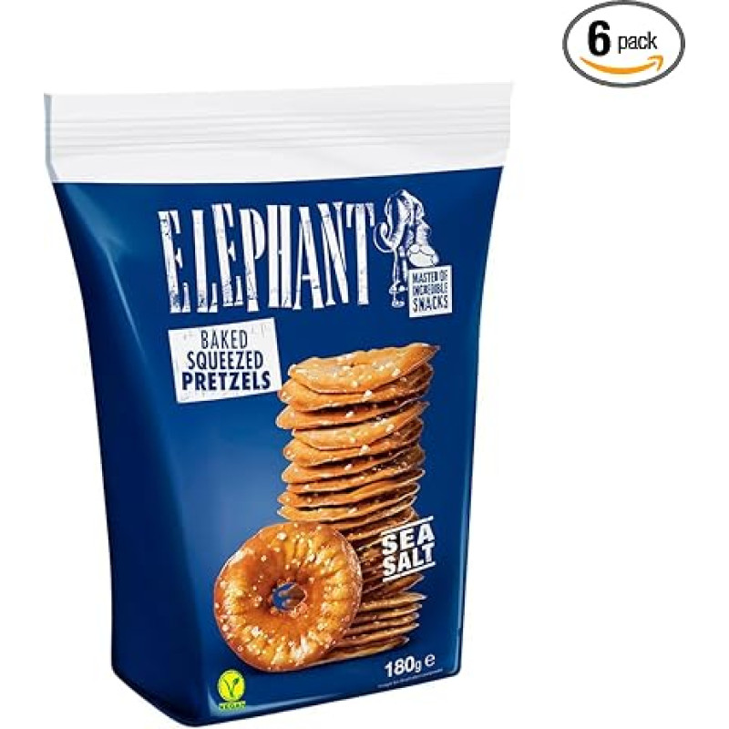 Elephant Pretzel with Salt 180 g Pack of 6