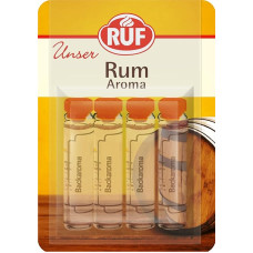 RUF Backaroma romas, 4 buteliai romo aromato, skirto kepti pyrago pagrindą, sausainių tešlą ar kalėdinius kepinius, galima dozuoti lašais