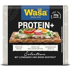 Wasa Selection Protein + 200 g I Crispbread Made from 41% Whole Wheat Flour, Refined with Flax Seeds and Poppy Seeds