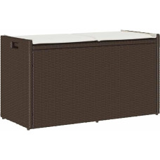 KOIECETA Lauko suoliukas su laikymo vieta ir pagalvėle, sodo suoliukas, lauko suoliukas su laikymo vieta, sodo laikymo vieta, rudos ir kreminės baltos spalvos, 100 cm