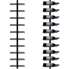 Yaheetech vyno stovas butelių laikiklis butelių stovas sieninis laikiklis metalinis 10 butelių juodas