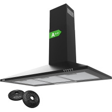 CIARRA 90cm Black Chimney Cooker Hood 900mm Range Hood Kitchen Extractor Fan