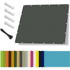 Waterproof sun sail, 2 x 3 m, sun protection and weather protection awning, UV protection shade net with eyelets and cord for garden and patio, dark grey