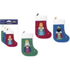 Brightium Dekorative Socken - Packung mit 3 Stück, mit Band zum Aufhängen, ideal für Weihnachtsdekoration.