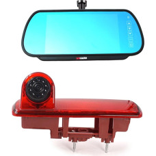 Vivaro Rear View Camera on 3rd Brake Light Roof Edge Parking Aid (NTSC) for Vauxhall Vivaro X82 Mk3 Opel Vivaro Trafic Talento 2015-2019 Suitable + 7.0 Inch Monitor LCD Display