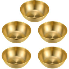 Set of 5 Stainless Steel Dip Bowls Spice Bowl Sauce Bowl: Small Bowls Dip Bowls Soy Sauce Spice Dessert Salad Sauces Ketchup Vinegar Serving Bowls