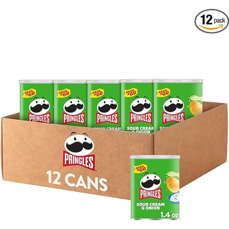 Pringles Sour Cream and Onion Small Stacks, 1.41 Ounce (Pack of 12)
