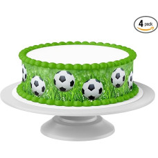 Tortas Juosta Futbolo Futbolas Valgomas - Pakuotė 4 24 cm x 5 cm Tinka tortams iki 30 cm valgyti - Kūrybiška puošmena tortams