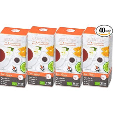 BISTROTEA Arbatos kapsulės, 6 rūšys, pakuotė po 4, 4 x 10 kapsulių, suderinamos su Nespresso kavos aparatais, biologiškai skaidžios kapsulės (ekologiška juodoji arbata 