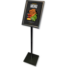 DisplayLager - Basic information stand A4, heavy base, incl. rotating folding frame profile (black, A4)