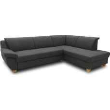 DOMO. kolekcija Panama Corner Sofa, Klasikinė kampinė L formos sofa, kampinė sofa, sofa 254 x 186 cm, antracito spalvos