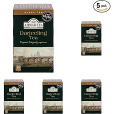 Ahmad Tea Darjeeling Tea | Juodoji arbata | 20 x 2g arbatos maišelių | Arbatos maišeliai su juostele (5 vnt.)
