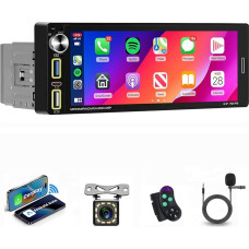 VECHTEL automobilinis radijas 1 DIN su belaidžiu 