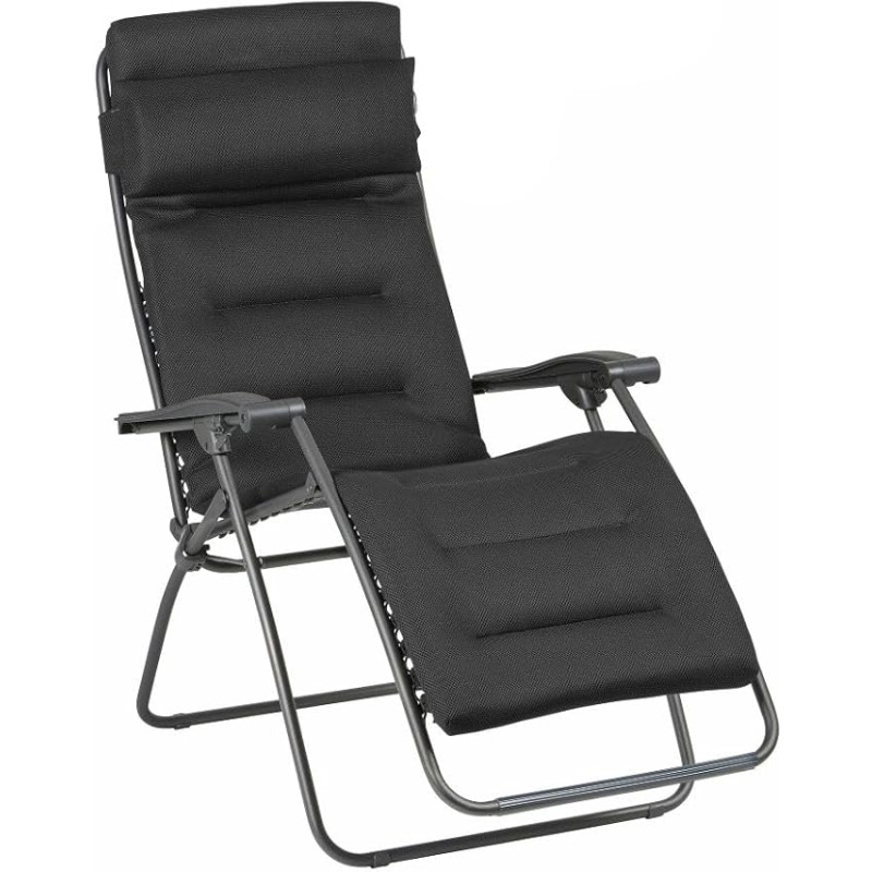 Lafuma Mobilier Adjustable RSXA Clip Zero Gravity Tubular Steel Recliner Chair Standard Air Comfort Garden Lounger Ideal for Patio or Swimming Pool - Acier