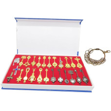 Multiculture Zodiac Key Collection Box with Chain by Gray Fullbuster and Symbol of Magician Guild for Fairy Tail Fans