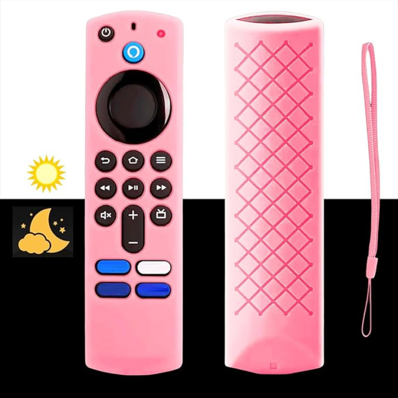 Silikon-Fernbedienungsabdeckung, Ersatz für Smart HD Streaming 3. Generation, 4K-Fernbedienung, rutschfest, waschbar, Schutzhülle mit Umhängeband