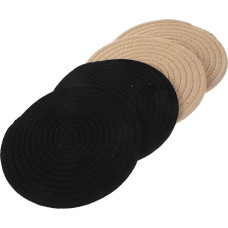 IMIKEYA Gewebtes Topflappen-Set 4-teilig Baumwolle Rund Hitzebeständig Küchenmatte für Tischdekoration
