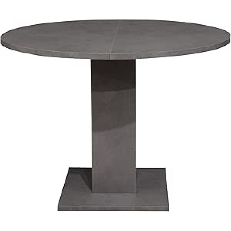 Tap/Rund_90 Valgomasis stalas Apvalus virtuvės stalas Grafitinė pilka Išplečiamas 90 cm skersmens