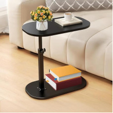 GHKWXUE Reguliuojamo aukščio C formos staliukas, sofa, 17,7 colių stalviršiai, reguliuojamo aukščio staliukas, 45-80 cm aukščio, staliukai, mediena, staliukas, miegamojo staliukas, miegamojo staliukas, riešutmedis