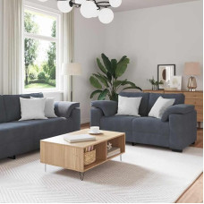 Xichuzi 3 dalių sofos komplektas su pagalvėlėmis, tamsiai pilka, aksomas, sofos ir kušetės, svetainės sofa, poilsio sofa, miegamojo sofa - 3324668